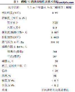 水性建筑涂料的助成膜劑醇酯-12