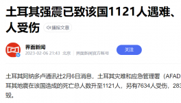 快訊！1121人死亡！土耳其發(fā)生大地震！